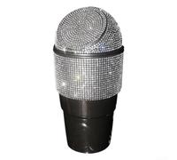 Conteneur Déchet Auto Résine Strass 20x9cm(White) | Design strass élégant, matériau plastique dur, étanche, capacité 300ml, nettoyage facile