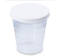 Conteneur doseur en plastique avec couvercle | Récipient transparent avec marques jusqu'à, couvercle blanc à pression | Idéal pour cosmétiques et produits d'hygiène