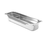 HENDI Bac Gastronorme, GN 2/4, résistance thermique -40 °C à 300 °C, utilisable dans des fours à convection, des réfrigérateurs, des bain-maries,des chafing dishes, 8.6L, 530x162x(H)150mm, inox 18/10