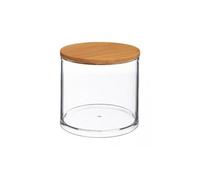 Boite à coton transparente ronde avec couvercle bambou Ø9,7 cm, 5Five Simply Smart Selena