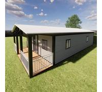 Conteneur extensible avec un espace confortable pour une utilisation invité | Petite maison avec configuration intérieure flexible, adaptée pour les suites d'invités, les chambres d'arrière-cour