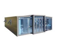 Conteneur extensible configurable pour maison - 6,8/9,2 m/12,2 m, 1 à 4 chambres, cadre en acier | Annexe pliable pour mamie/studio d'arrière-cour