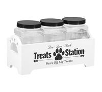 Conteneur Hermétique Pour Friandises Pour Chien | Lot De 3 Pots Avec Organisateur De Stockage | Bocal À Friandises Pour Chien Et Conteneur Pour Animaux - Pour Chat Oiseau Animal Appartement Intérieur