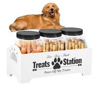 Conteneur Hermétique Pour Friandises Pour Chien,Set De 3 Boîtes À Couvercle Hermétique - Bocal À Friandises Pour Chien Et Conteneur Pour Animaux - Pour Garde-Manger Appartement Intérieur Cuisine Organ