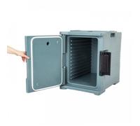 Conteneur isotherme 58,5 Litres GN, en polyéthylène bleu ardoise, à chargement frontal
