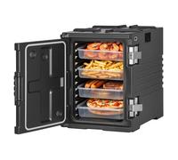 VEVOR Conteneur Isotherme 90 L, Caisson Isotherme Alimentaire pour Bacs GN sans Électricité, pour Maintien au Chaud ou Frais Restauration, Boîte de Transport Traiteur Empilable en LLDPE Loquet en Inox