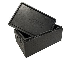 Conteneur isotherme; Boîte isolante professionnelle pour aliments chauds et froids, traiteur,EPP Box, Empilable, Transport, Noir , C - 60x40x25.7, Pratique