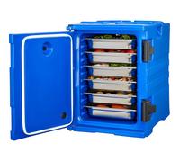 Conteneur Isotherme pour Bac Gastronorme 90 L-VEVOR-avec Doubles Boucles et Poignées, Porte-plateaux -Bleu