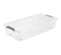 Conteneur Leo Keeeper avec couvercle capacité 33L transparent avec roulettes