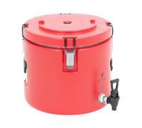 Conteneur métallique isotherme en inox rouge - 15 L - Robinet