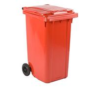Vepa Bins Conteneur poubelle mobile 2 roues - 240 litres prise frontale - Rouge