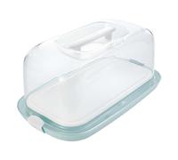 Conteneur Porte Plum Cake Avec Plateau Vert D'Eau 43x25x18cm Gâteaux Keeper Gino