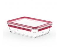 EMSA CLIP & CLOSE Glas Rectangulaire Boîte 2 L Rouge, Transparent 1 pièce(s)