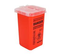 Conteneur tranchant, poubelle pour objets tranchants 1L, conteneur tranchant en plastique pour tatouage, élimination médicale des risques biologiques, boîte à déchets d'aiguilles, (Red)