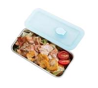Conteneurs à collation en acier inoxydable pour - 304 en acier inoxydable 20x10.5x4cm | Double compartment Snack Pack With Lid | Reusable Food Storage Boxes For Kitchen Dining Travel Picnic