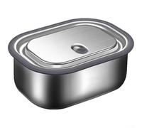 Conteneurs à goûter en acier inoxydable avec couvercle anti-fuite | Boîte à déjeuner réutilisable pour l'école, les voyages | Bocal résistant aux températures | Argenté, 17 x 13 x 7 cm (1 000 ml)