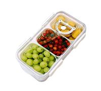 Conteneurs alimentaires Récipient transparent avec couvercle et séparateurs | Conservateur pour fruits du réfrigérateur pour légumes, viande, collations, événements cuisine