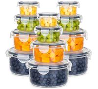 Conteneurs alimentaires - Vilde - Rond - 12 pièces - Sans BPA - Hermétiques - Compatibles micro-ondes