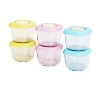 Conteneurs d'aliments pour bébé 6pcs 150 ml carrés et pins de nourriture pour bébés PP sans toxique avec couvercle et échelle -20-120 ℃ Résistants à micro-ondes de rangement micro-ondes avec soupape