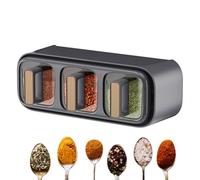 Conteneurs d'assaisonnement muraux, étagère d'assaisonnement à montage mural, organisateur de bouteille de rangement de cuisine de 400 ml sans coups avec cuillère - Accessoires de cuisine