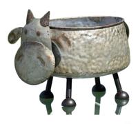 Conteneurs de fleurs modernes sur le thème des animaux de ferme fabriqués à partir de plastique résistant aux intempéries avec formes de vache, cheval, mouton, chien, chat, cochon (style A - vache)
