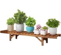 Conteneurs De Plantes Balcon Banc en Bois Support De Fleurs Étagère à Fleurs étagé D’intérieur Cadre en Pot De Fleur Au Sol dans Le Salon Monocouche Grande Capacité, Brown, 120 * 25 * 19cm