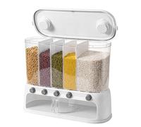 Conteneurs De Stockage D'aliments Secs - Grands 2 Sections, Boîte À Céréales, Bac À Céréales Hermétique | Conteneurs De Stockage De Nourriture Sèche À Cloison Détachable, Pour Comptoir De Cuisine, Scé