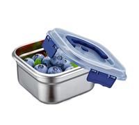 Conteneurs de stockage de nourriture - Boîte d'épreuves de fuite 20x20x12.2 cm, cartouche de cuisine hermétique, support de préparation en acier inoxydable durable | Conteneur de camping pour salade d