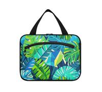 Conteneurs de voyage à suspendre en forme de feuille de palmier abstrait géométrique pour articles de toilette avec crochet, accessoires de créateur, trousse de maquillage pour voyage, indispensable