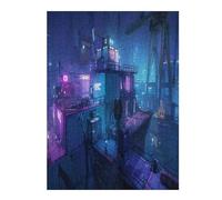 Conteneurs d'expédition Cyberpunk Puzzle 500 Pièces pour Adultes Jeu De Réflexion Educa Assemblage Amusant Cadeau De Noël Décoration Murale Qualité Supérieure 500 PCS