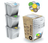 Conteneurs Mixtes Tri sélectif avec 3x25L compartiments blanc
