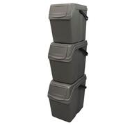 Conteneurs Mixtes Tri sélectif avec 3x25L compartiments gris
