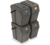 Conteneurs Mixtes Tri sélectif avec 4x25L compartiments gris