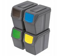 Conteneurs Mixtes Tri sélectif Recyclage avec 3 ou 4 compartiments gris