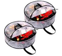 Conteneurs pour couronne de décoration - 2 pièces Conteneur transparent pour guirlandes | Rangement transparent pour guirlandes - Pour Noël, Halloween, appartement, garage, grenier, buanderie