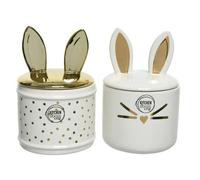 Contenitore In Ceramica Gatto/Coniglio Con Orecchie 10x10x15cm Accessori Casa