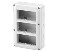 Contenitore per apparecchi system verticale protetto 12 posti modulo 4x3 grigio