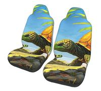 Contes De L'Imprimé De La Tortue Housses pour Siège Lot De 2 Confort Couverture De Sièges De Voitures Antidérapant Housse De Protection Sièges Voitures pour SUV Conducteur Camions