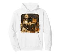 Contes effrayants pour Chats Curieux Halloween Lecture Chatons Sweat à Capuche