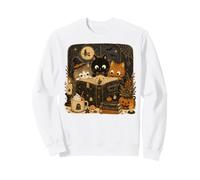Contes effrayants pour Chats Curieux Halloween Lecture Chatons Sweatshirt