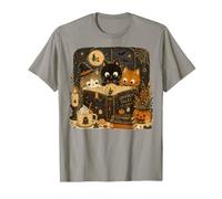 Contes effrayants pour Chats Curieux Halloween Lecture Chatons T-Shirt
