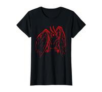 Contes folkloriques de cryptides effrayants et rétro de Red Mothman sur la cryptozoologie T-Shirt Graphique avec Valeur, Femme, Noir, S