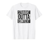 CONTEXTE Droit Outta T-Shirt Graphique avec Valeur, Homme, Blanc, XL