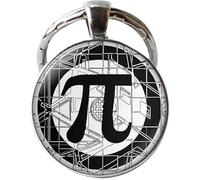 CONTIA Porte-clés Pi - Porte-clés mathématiques - Chiffres de Pi - Symbole pour Pi, cadeaux pour professeurs de mathématiques, bijoux scientifiques, bijoux Pi, bronze, 25