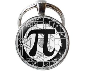 CONTIA Porte-clés Pi - Porte-clés mathématiques - Chiffres de Pi - Symbole pour Pi, cadeaux pour professeurs de mathématiques, bijoux scientifiques, bijoux Pi, bronze, 25