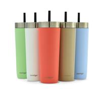 Contigo No-Spill Tumbler lekvrije thermosfles 720 ml | 100% lekvrij, geen morsen | Geïsoleerde roestvrijstalen thermosfles met deksel | koelt 14 uur lang | reisbeker | thermosfles | BPA-vrij Cucumber