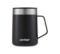 Contigo Streeterville Desk Mug, gobelet à café isotherme avec poignée acier inoxydable,gobelet Coffee to go av. couvercle,maintient café et thé chauds pdt 5 heures max,idéal pr bureau et maison,410 ml