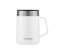 Contigo Streeterville Desk Mug, gobelet à café isotherme avec poignée acier inoxydable,gobelet Coffee to go av. couvercle,maintient café et thé chauds pdt 5 heures max,idéal pr bureau et maison,410 ml