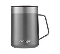 Contigo Streeterville Desk Mug, gobelet à café isotherme avec poignée acier inoxydable,gobelet Coffee to go av. couvercle,maintient café et thé chauds pdt 5 heures max,idéal pr bureau et maison,410 ml