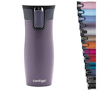 Contigo West Loop Autoseal Thermobecher unisexe en acier inoxydable sans BPA avec système de nettoyage facile à nettoyer, 5 h de chaleur Prune foncé 470 ml, Dark Blum